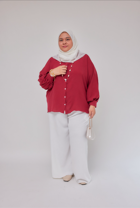 MyLily Basic Top in Pomegranate Maroon