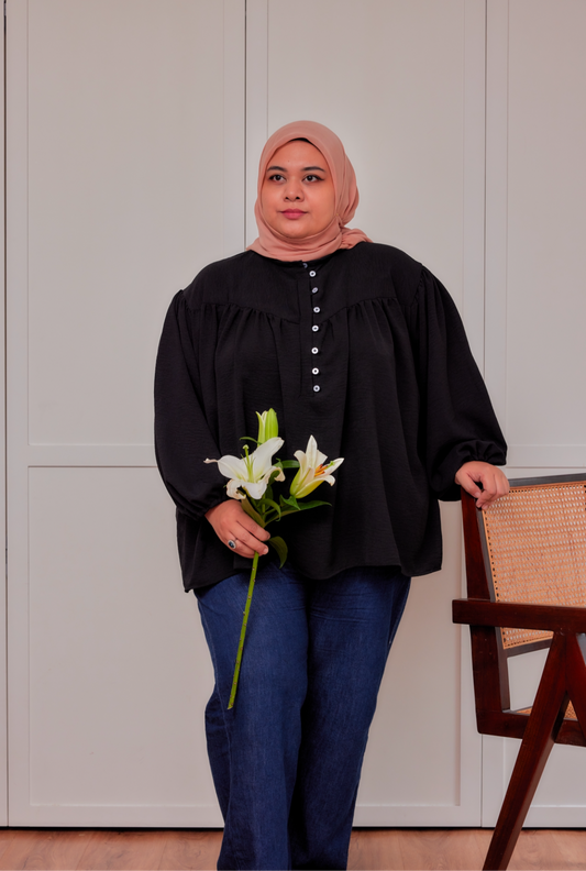 MyLily Blossom Dolly Top in Elegant Black