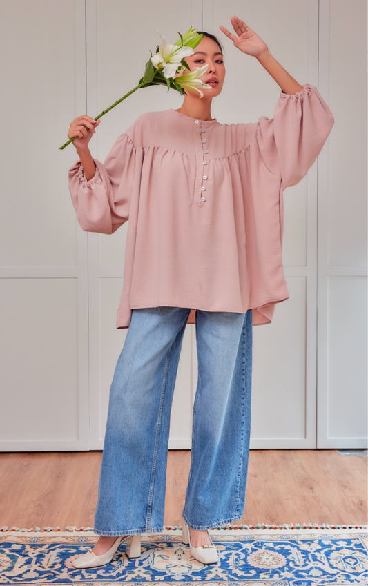 MyLily Blossom Dolly Top in Nude Pink